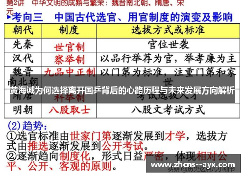 黄海诚为何选择离开国乒背后的心路历程与未来发展方向解析
